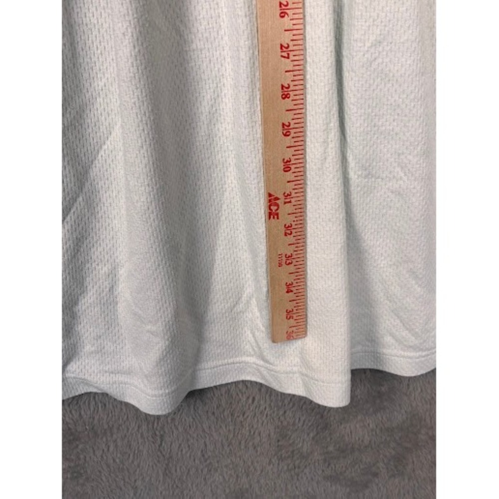 Miss Elaine Classics Mint Green Waffle Knit Floral Embroider 4 Button Nightgown - Picture 7 of 7